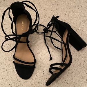 Aldo Black Strappy Heels